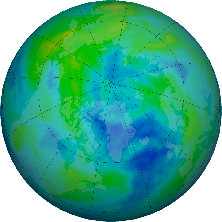 Arctic ozone map for 05 October 1994